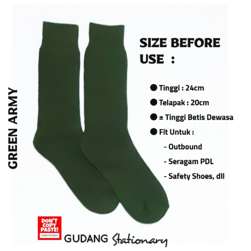 Kaos Kaki Pria HARPIST Green Army