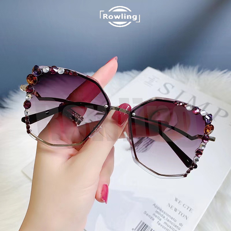 rowling(ka-172)Kacamata  Hitam Terbaru Wanita No Frame Titanium Diamond Style Kacamata Fashion Murah/Kacamata Sunglasses Import Wanita Kacamata Fashion