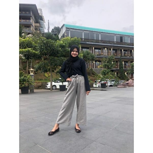 Trisa / Celana Kulot Wanita Tali/linen / jumbo
