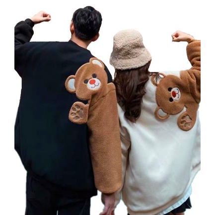 SWEATER BULU BORDIR BERUANG | UNIK SWEATER TEDDY BEAR