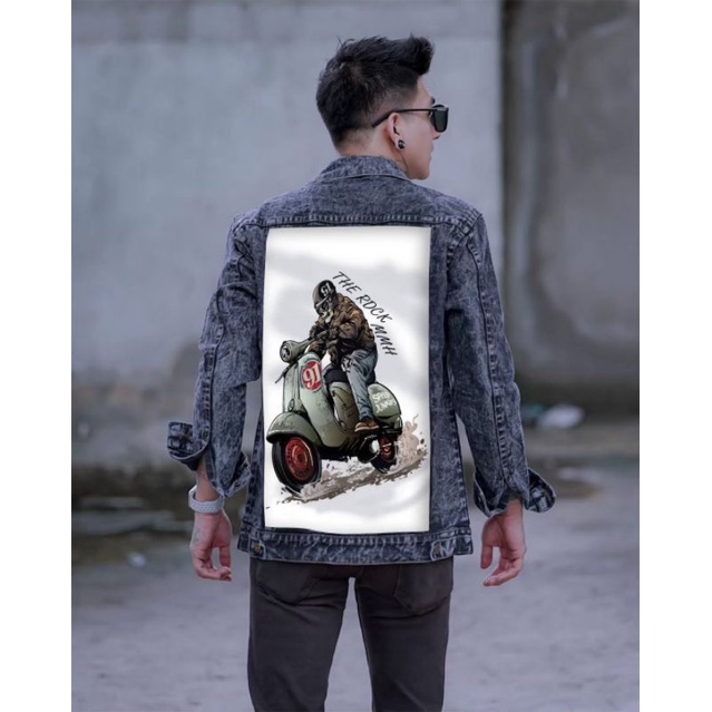 [SIAP KIRIM]JAKET JEANS PRINTING WASHING / JAKET JEANS SANDWASH TEMPEL -JAKET JEANS PRIA - JAKET