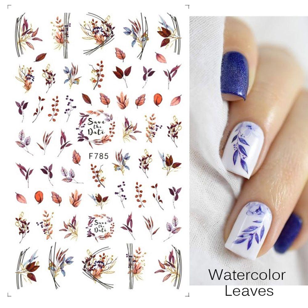 Stiker Kuku Motif Garis Musim Gugur Untuk Manicure