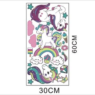 Stiker Dinding dengan Bahan Mudah Dilepas Gambar Unicorn  