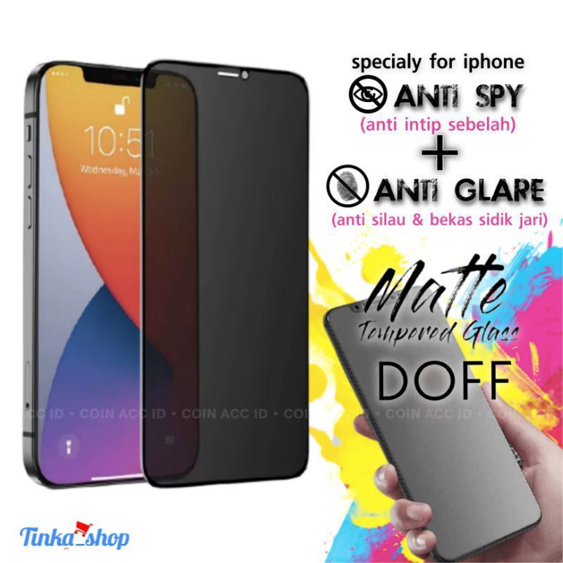 Iphone 6 6s 7 8 11 13 X Xs XR SE plus pro max Anti gores Tempered Gorila Glass Matte spy Doff