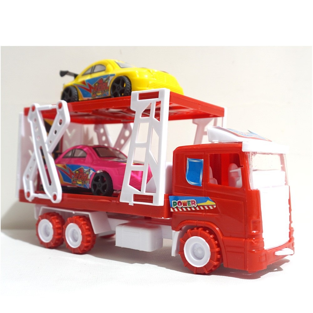 Mainan Truk Isi 2 Mobil Sedan / Mainan Truk Isi Mobil / Mainan Mobil Truk Angkut Mobil