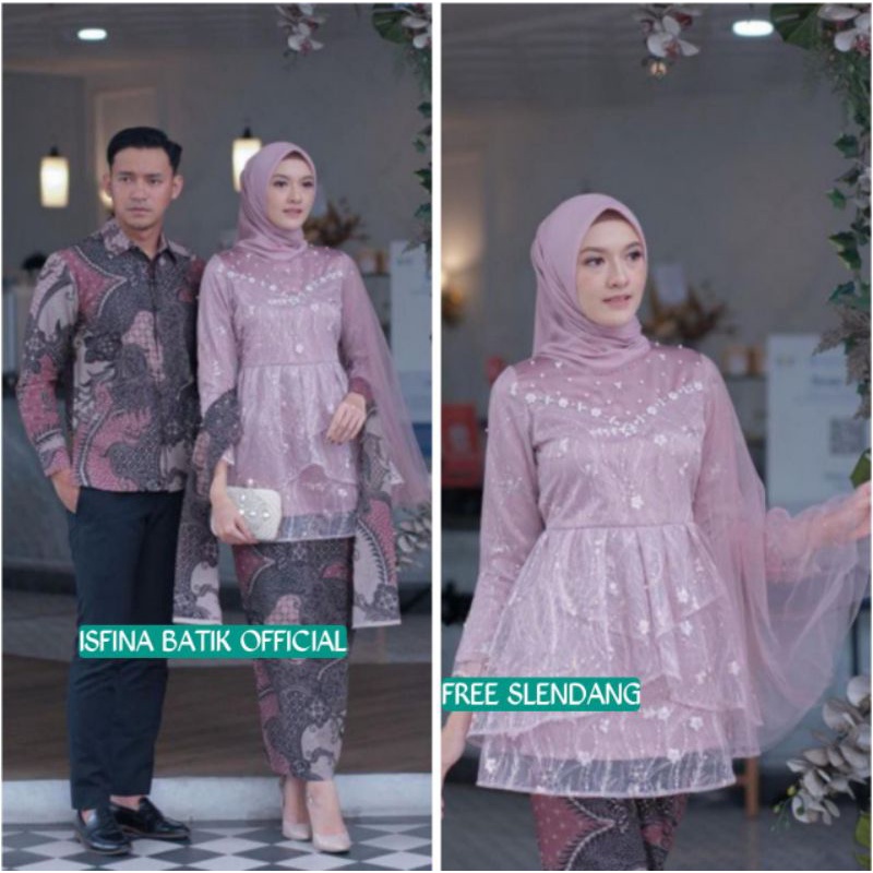 Couple Kebaya Modern Baju Wisuda Tunangan Lamaran Terbaru Baju Batik Brokat Couple Meka