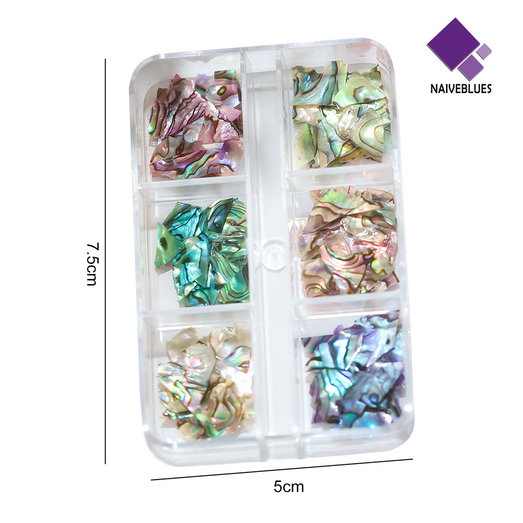 Naiveblue 1 Kotak Dekorasi Kuku Ultra Tipis Bentuk Asimetris Warna Cerah