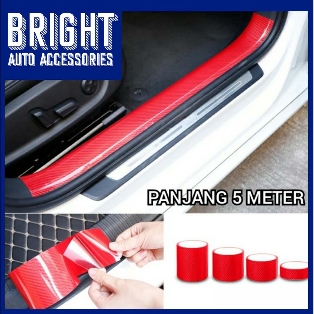 Red Carbon 5D Sticker Stiker Carbon Merah Nano 5D 5Meter