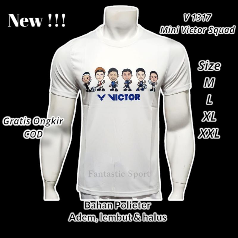 [COD] BAJU BADMINTON PRIA V 1317 MINI VICTOR SQUAD KAOS BULUTANGKIS GRADEORI IMPORT ATASAN OLAHRAGA 