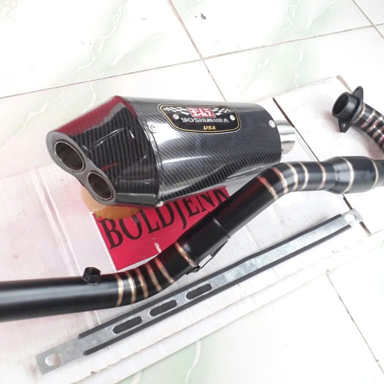 Knalpot racing KLX 250 DTRACKER fullsystem yoshimura r77 double hole