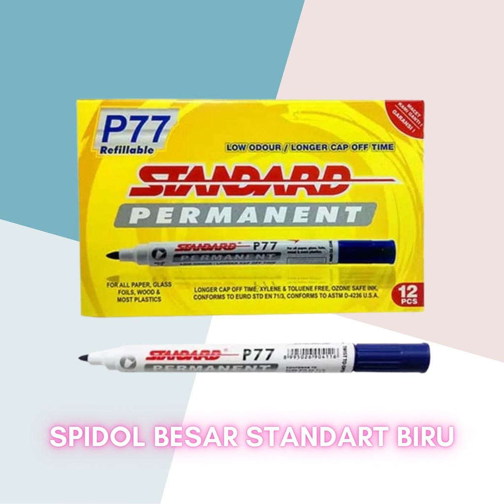 Jual Spidol Permanent Murah Standart Besar Biru Shopee Indonesia