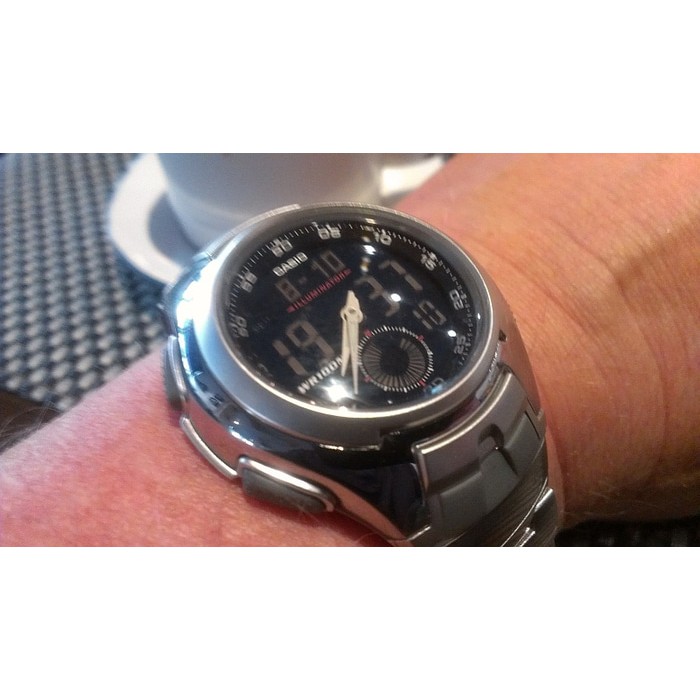 Best Seller Jam Tangan Casio Original Pria Aq-160Wd-1 Tali Stainllesh