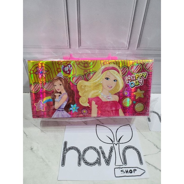 kotak pensil KODE 3 TINGKAT metalik 3dimensi/pencil case password/kotak pin-BARBIE 3D