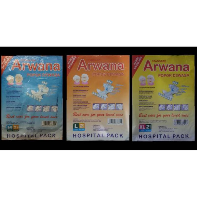 Arwana popok dewasa/ diapers adult size M/L/XL isi 2pc
