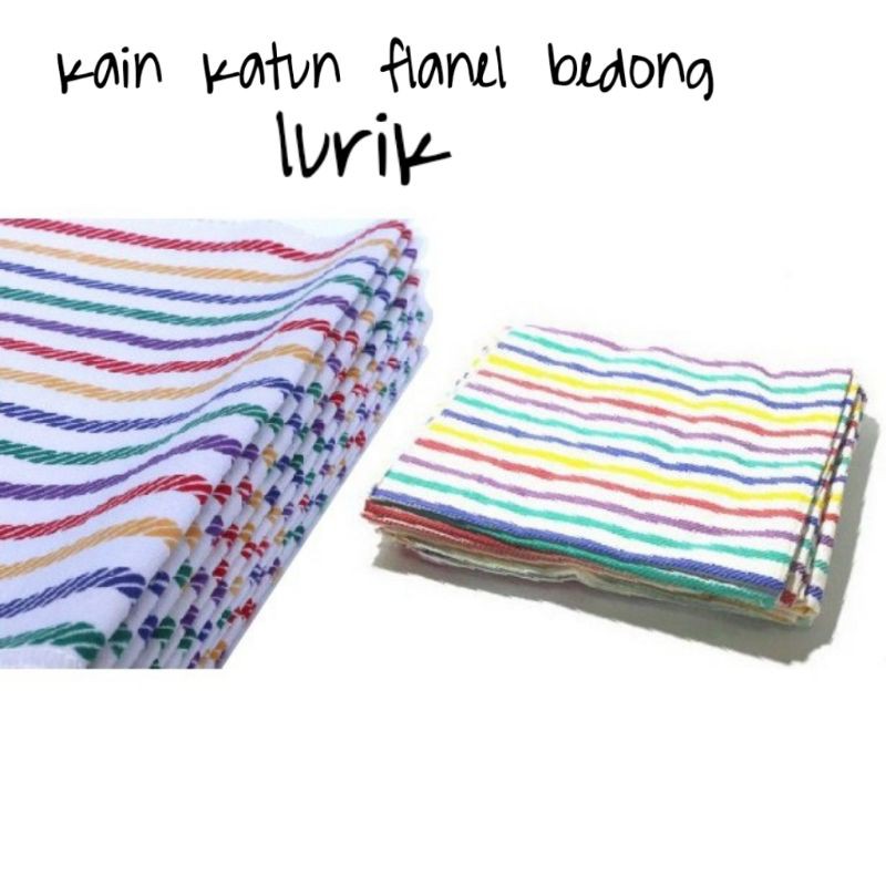bahan kain katun halus flanel bedong selimut lurik garis strip/bedong murah