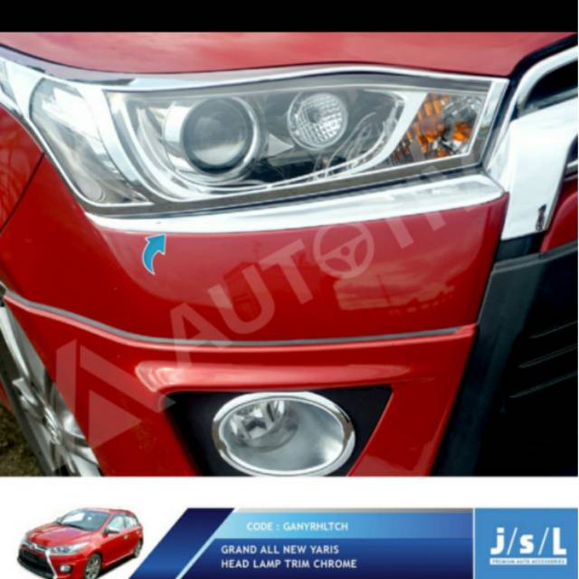 List lampu depan all new Yaris chrome jsl