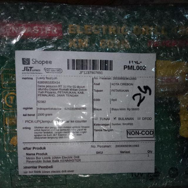 Mesin Bor Listrik 10mm Electric Drill Reversible Bolak Balik Kenmaster