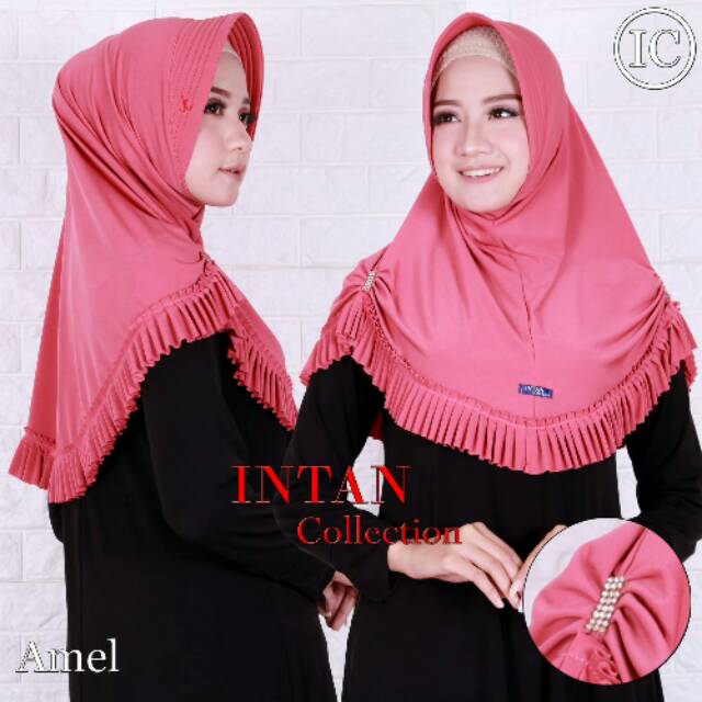Hijab khimar kerudung instan amel jersey super original by intan collection