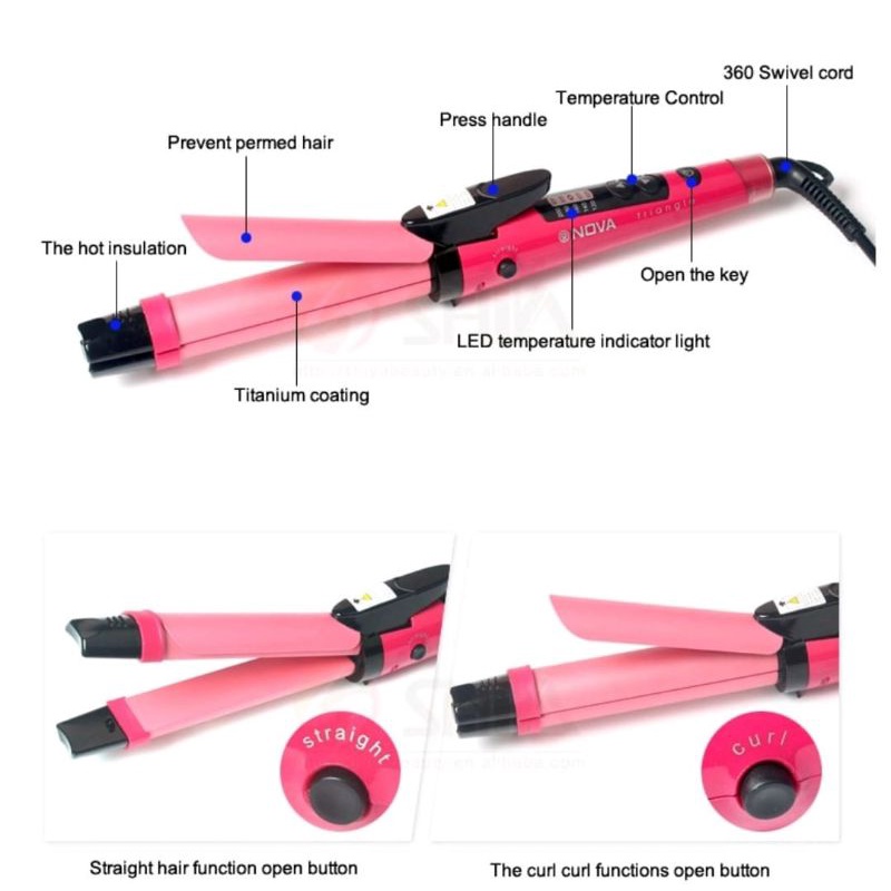 Catok nova 2in1 big/Lurus dan curly