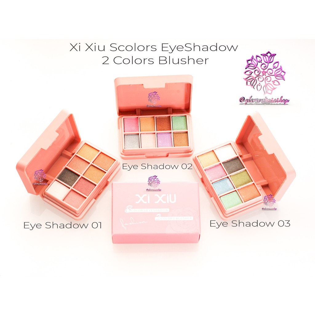 Ready Stock !! Xi Xiu 2 in 1 Eyeshadow &amp; Blushon | 8 Colors Eye Shadow &amp; 2 Colors Blush On | XIXIU