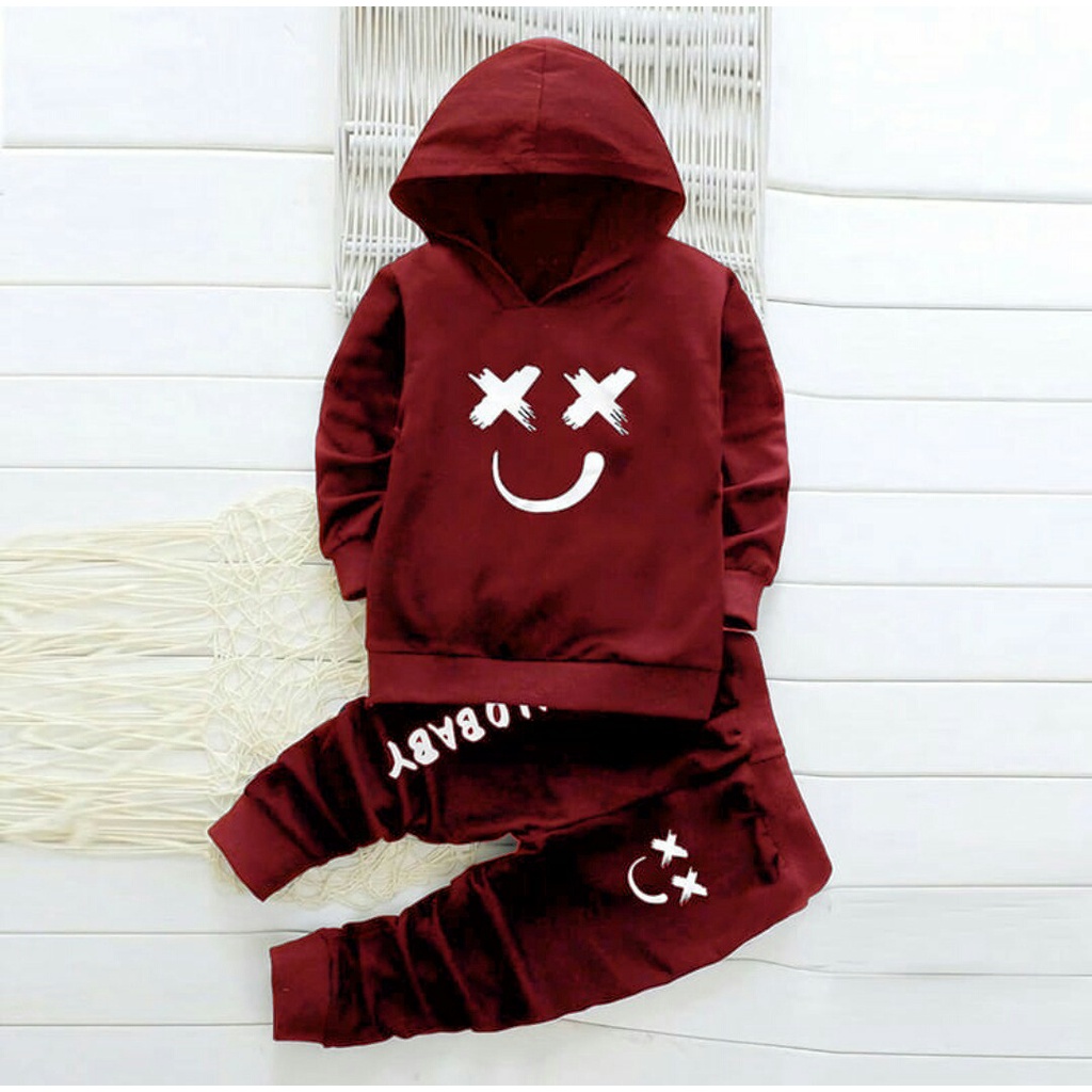 Baju Bboy Kids Setelan Anak Laki-laki Baju &amp; Celana Panjang Hoodie Usia 3-5 Tahun ZP