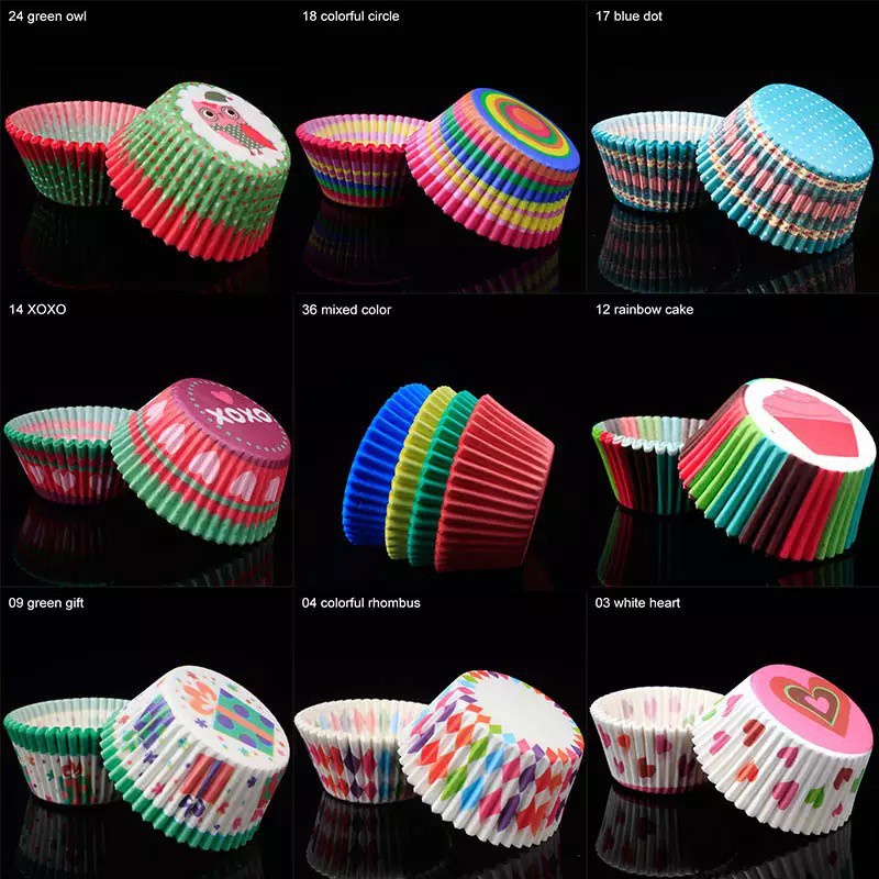 100 pcs Cupcake paper Bungkus Kue Muffin cupcake Kertas Cangkir Kue Kotak Cupcake Liner Dapur Baking Aksesoris Kue