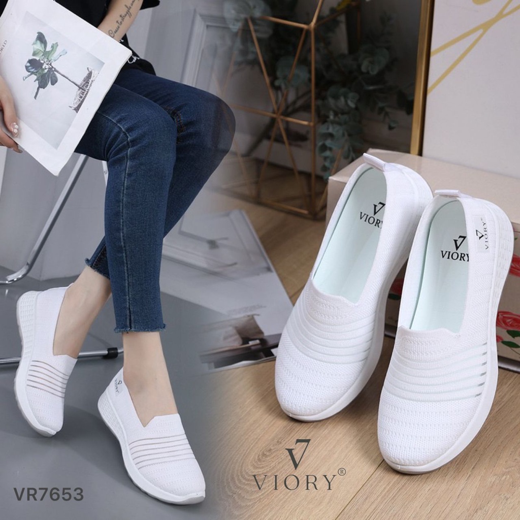 VIORY Sepatu Flat Flyknit Shoes Kanvas #VR7653 ORIGINAL