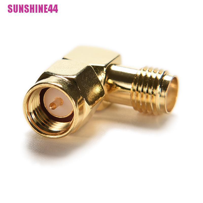 [SUN44] SMA Male To SMA Female Jack RF Adapter Connector Plug 90 Degree Right Angle Gold