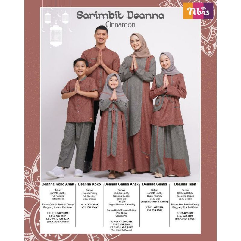 SARIMBIT NIBRAS DEANNA CINNAMON COUPLE KELUARGA | BAJU IDUL FITRI 2021 MURAH SERAGAM KELUARGA NIBRAS