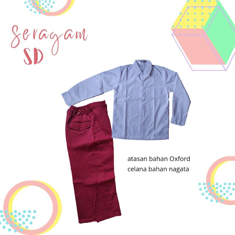 seragam sd merah putih panjang