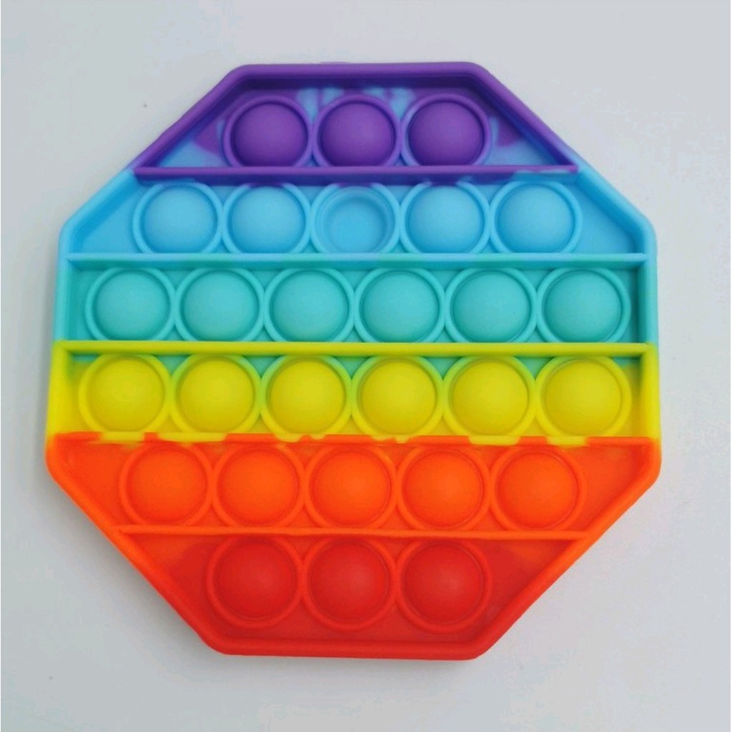 fidget push Pop Squishy Bubble Pop It Silikon Fidget Toy Pelangi Penghilang Stress MAINAN ANAK COD-OCTAGON