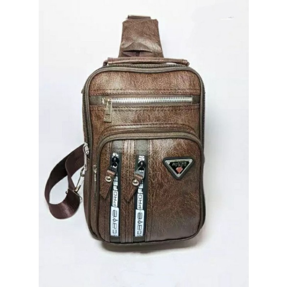 TAS SELEMPANG PUNDAK TALI SATU KULIT FASHION CASUAL PRIA