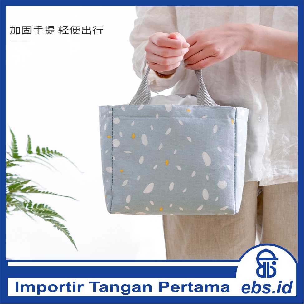 𝗘𝗕𝗦 ✅ COD PA006 Tas Bekal Motif Simple Polos Warna Lunch Cooler Bag Salur Makanan Aluminium Kotak Makan Import