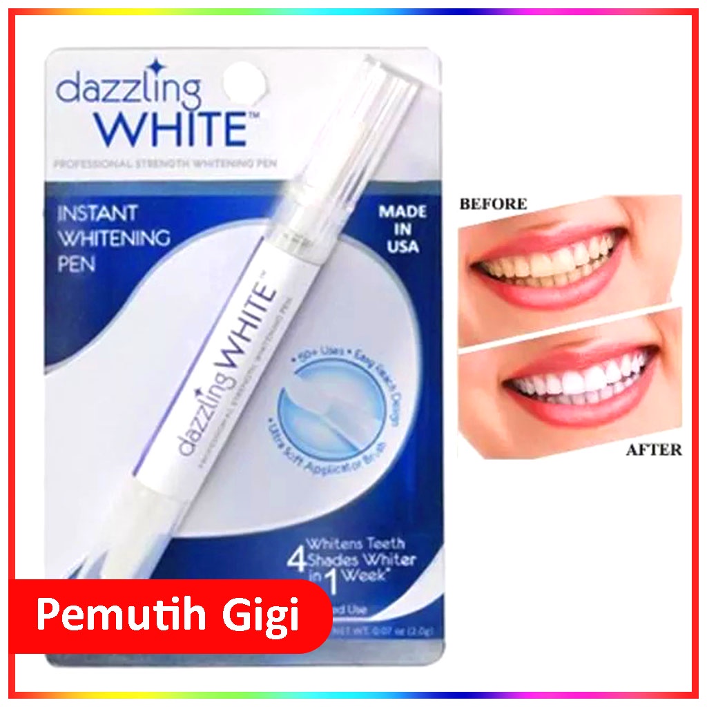 Dazzling White Teeth Whitening Pen Pemutih Gigi Cepat Bersih Kuat Sehat Bebas Noda Plak Gigi - Dazzling White Pemutih Gigi Instant Teeth Whitening Pen