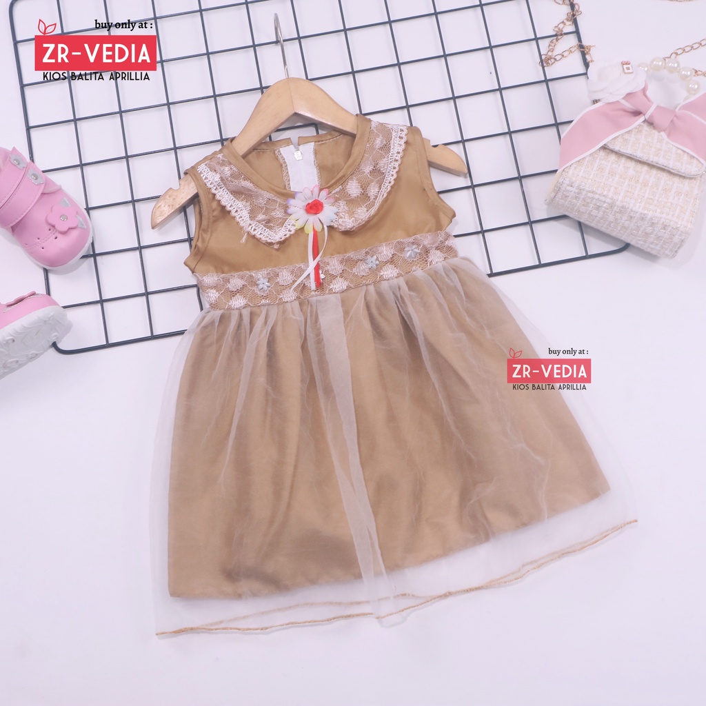 Gaun Bayi Uk. 0-12 bulan / Dress Bayi Anak Perempuan Murah Gaun Pesta Motif Polos Lengan Lucu