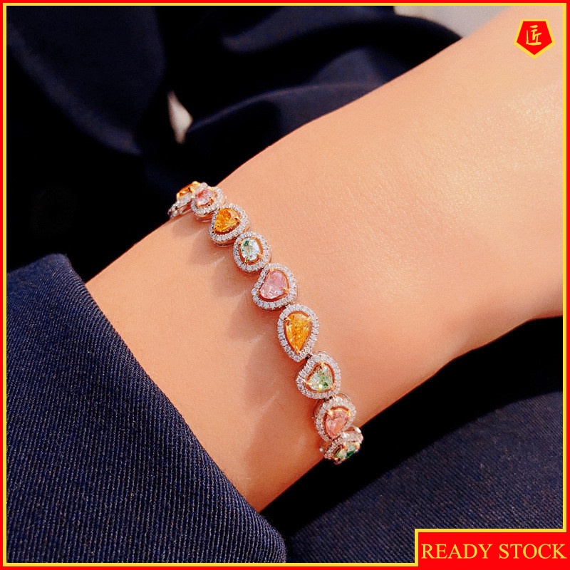 [Ready Stock]Candy Color Irregular Colored Gems Bracelet Luxury