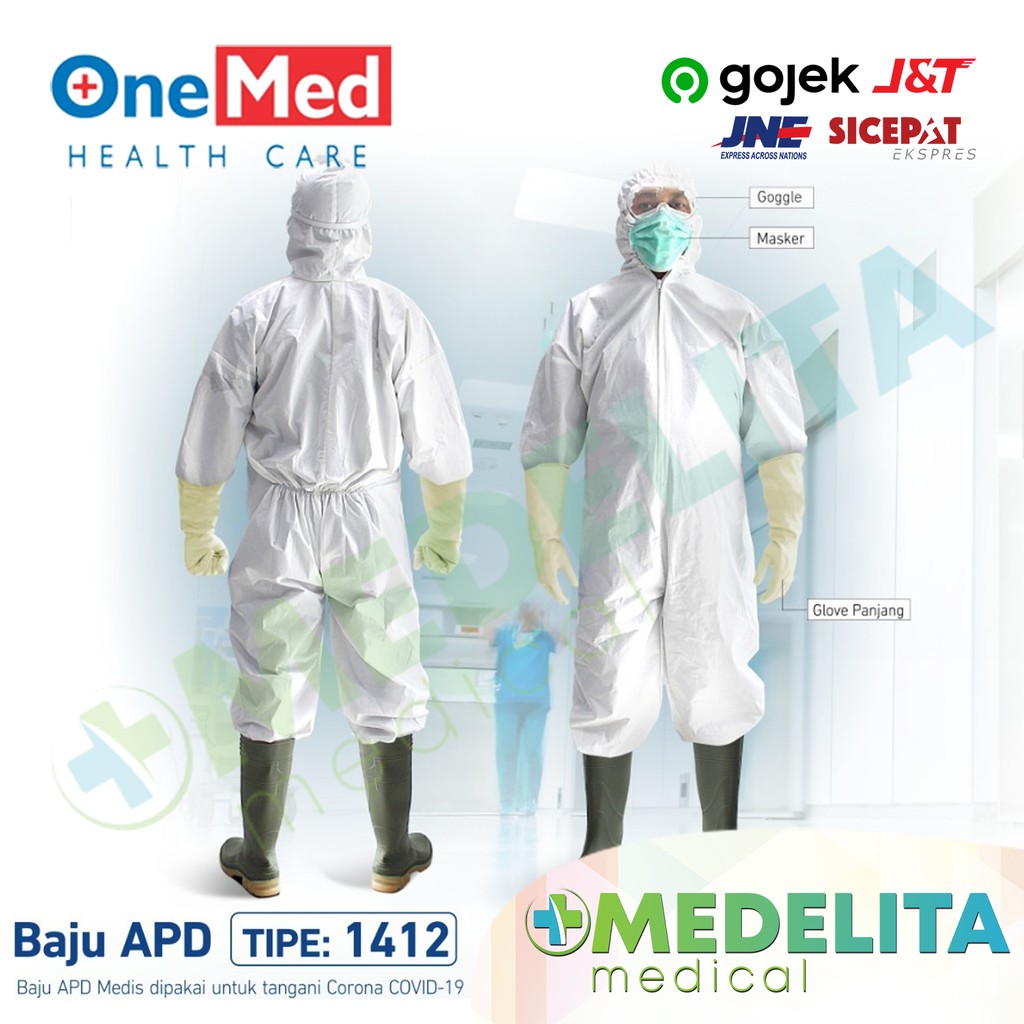 Baju APD Medis Putih 1412 ONEMED | APD Baju Medis | APD Hazmat