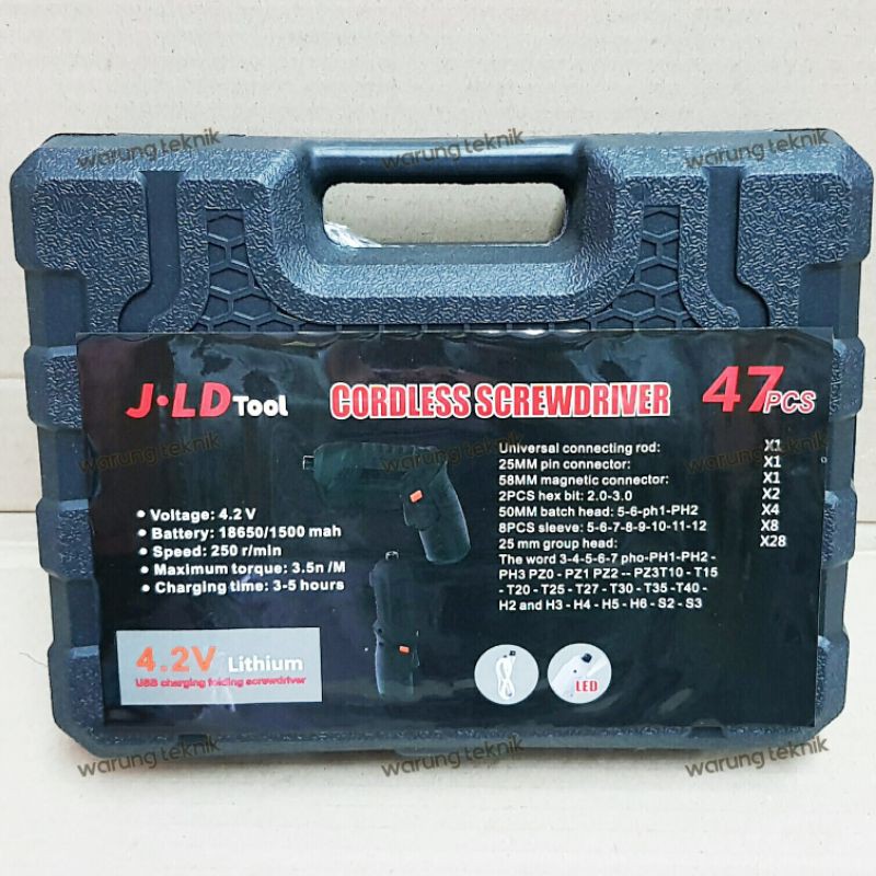 JLD SCREWDRIVER OBENG BATERAI 4.2 VOLT KIT