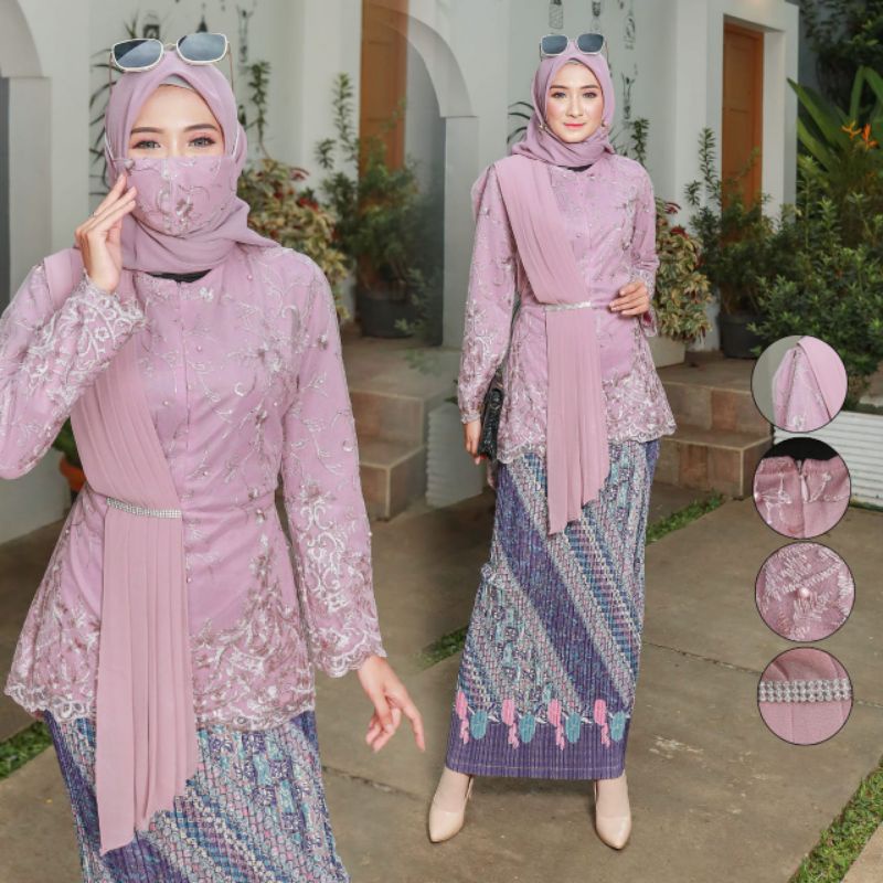 M_C>>> aurora selendang - SET BLOUSE AMELIA - SETELAN KEBAYA MODERN - KEBAYA KEKINIAN - KEBAYA WISUD