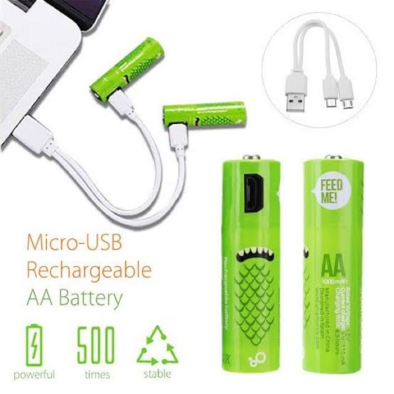 SMARTOOOLS BATTERY MICRO USB RECHARGEABLE AA GREEN / ST-AA