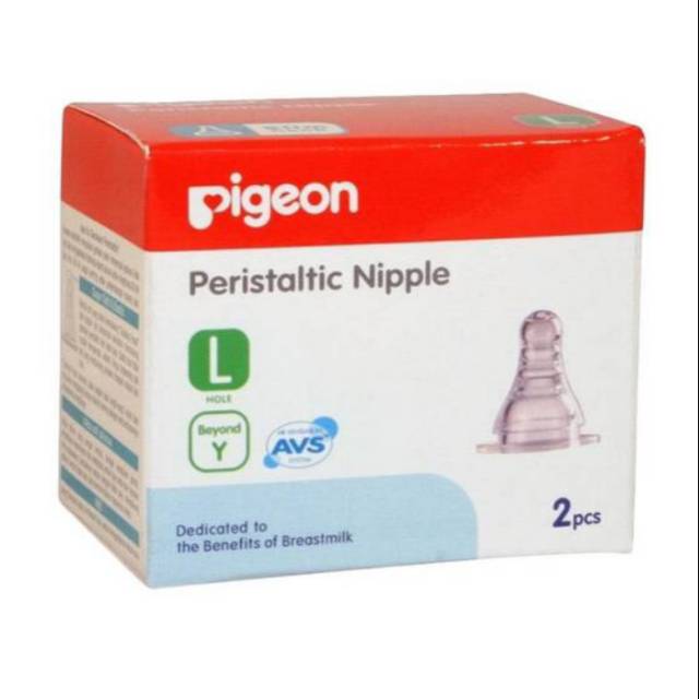 Pigeon Peristaltic Slim Neck Nipple [ 2 Pcs size M / L ]