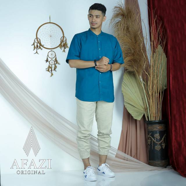koko lengan pendek premium AFAZI l fashion muslim pria l kurta l kemeja koko