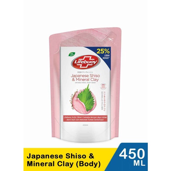 Lifebuoy Sabun Mandi Cair Refill Jpn Shiso & Mineral 450Ml | Lifebuoy murah