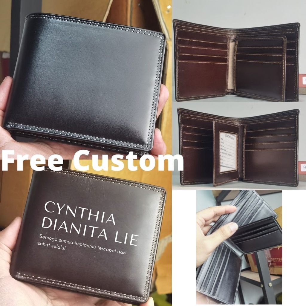 Dompet Kulit asli model Tidur FUll kulit banyak kartu tipis