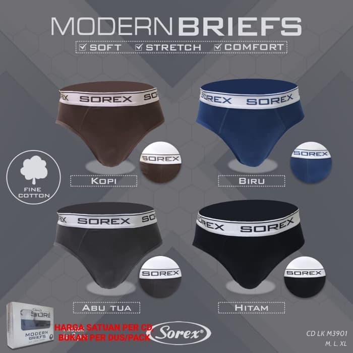 Sorex Man CD Pria LK M 3901 Modern Briefs Murah Lembut