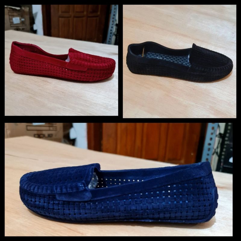 Sepatu flatshoes karet lapis bludru 37-41 lentur dan nyaman dipakai