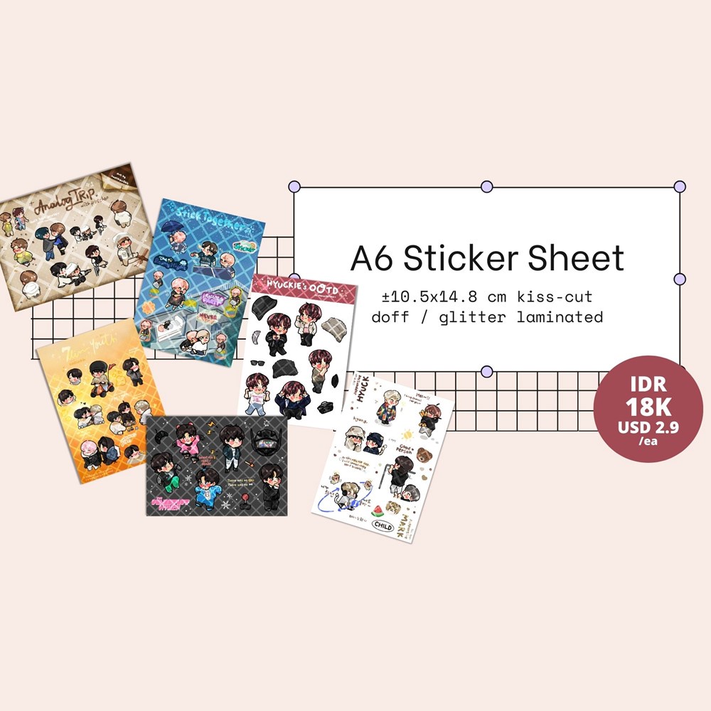 

Haechan Dream 127 Inspired A6 Kiss Cut Sticker Sheet Glitch Mode Fan Merch by Haetbyulbit