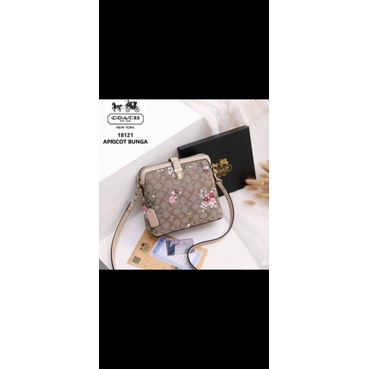 Tas Sling bag Coach Bunga Apricot FREE BOX