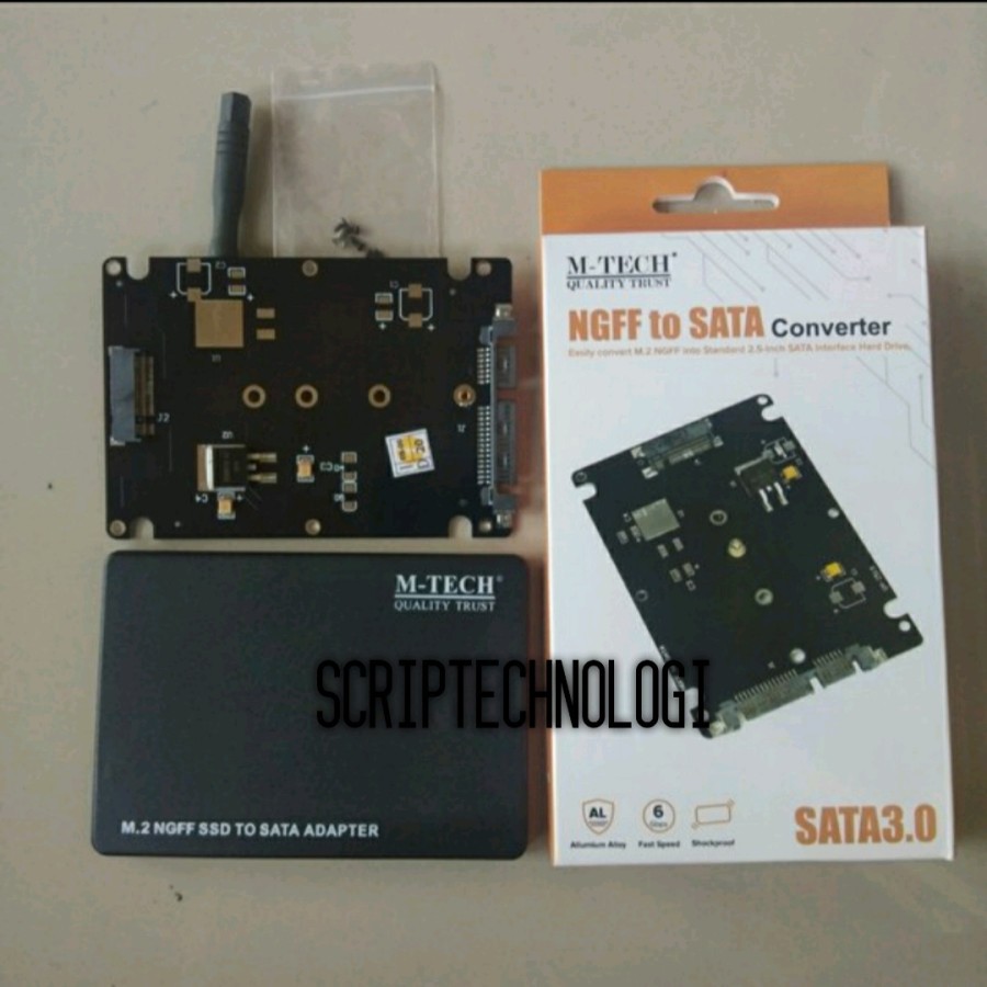 M-TECH B Key M2 M.2 NGFF SSD to SATA 3.0 Konverter Card Case MTC-M2TS