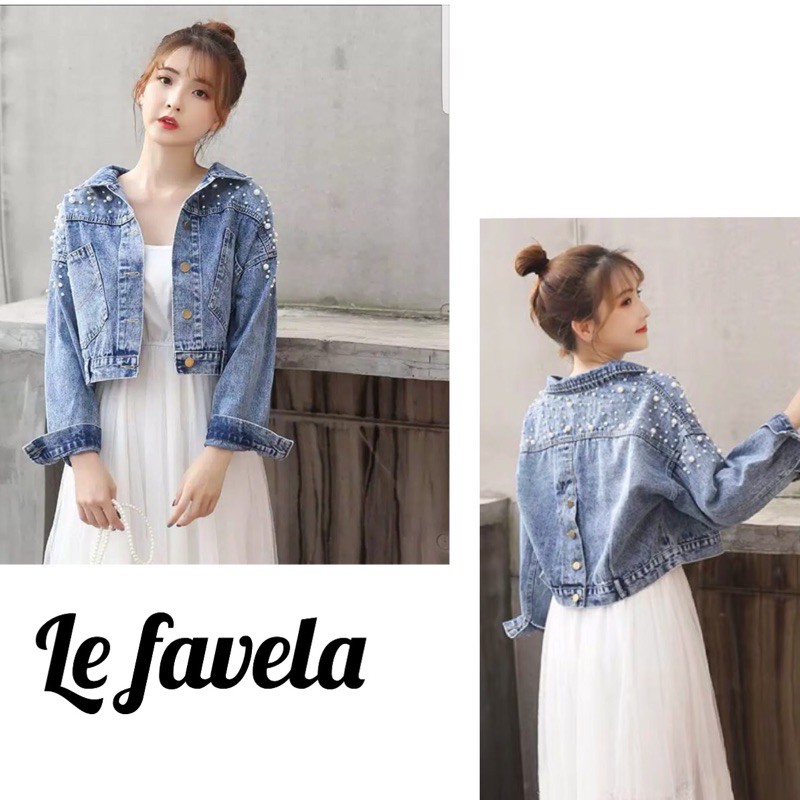 JAKET JEANS MUTIARA WANITA IMPORT / JENNA PEARL JACKET